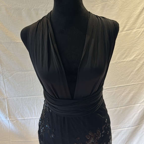 NWOT Sexy Black Dress Floral Printed Mesh Patchwork Bodycon Dress - Picture 2 of 14